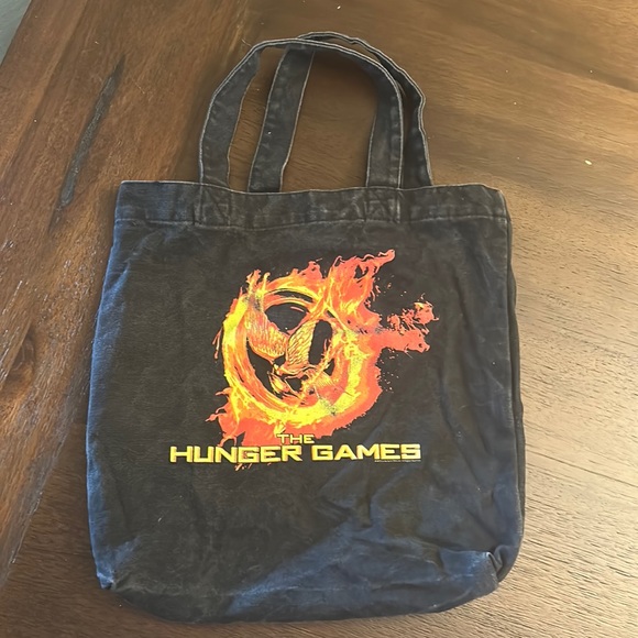 2012 The Hunger Games Graphic Black Canvas Tote Bag Mockingjay - Picture 1 of 2